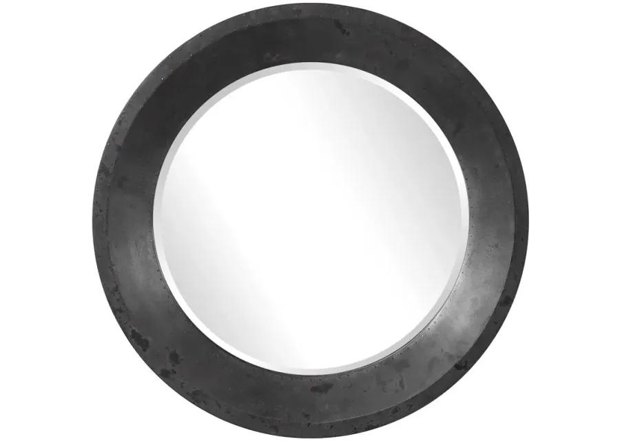 FRAZIER OXIDIZED METAL ROUND INDUSTRIAL MIRROR