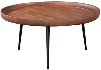 VENICE ROUND TRAY TOP COFFEE TABLE IN MANGO BROWN