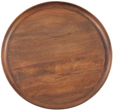 VENICE ROUND TRAY TOP COFFEE TABLE IN MANGO BROWN