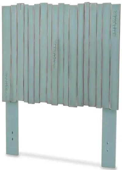 Seawinds Picket Fence Twin Headboard Distressed Bleu Finish