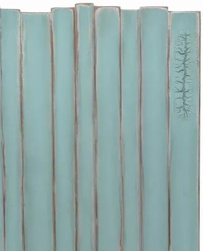 Seawinds Picket Fence Twin Headboard Distressed Bleu Finish