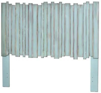 Seawinds Picket Fence Twin Headboard Distressed Bleu Finish