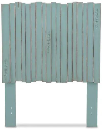 Seawinds Picket Fence Twin Headboard Distressed Bleu Finish