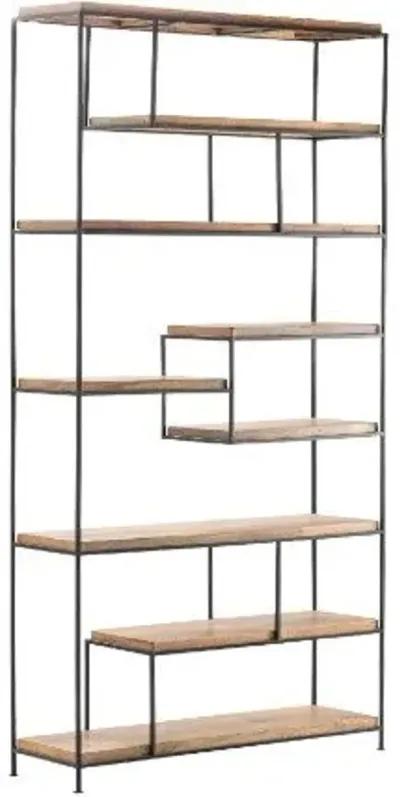 BENGAL MANOR BROWN/IRON OFFSET LARGE ETAGERE