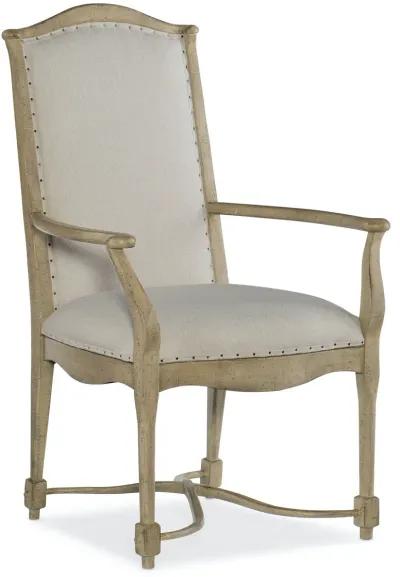 CIAO BELLA UPHOLSTERED BACK NATURAL FINISH ARMCHAIR