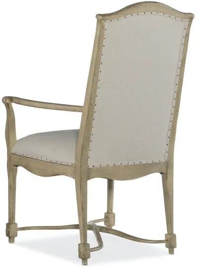 CIAO BELLA UPHOLSTERED BACK NATURAL FINISH ARMCHAIR