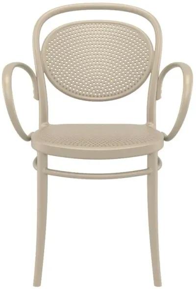 Marcel XL Resin Outdoor Arm Patio Chair Taupe