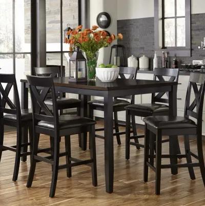 Liberty Furniture Thornton Ii 7-Piece Black Casual Dining Gathering Table Set