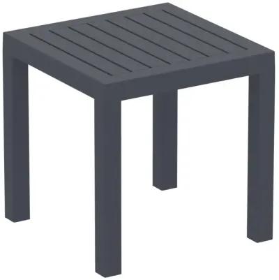 Ocean Square Resin Side Table Dark Gray