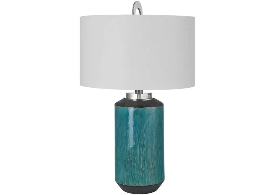 MAUI AQUA BLUE/WHITE TABLE LAMP