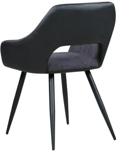 HENRIET GREY CONTEMPORARY OPEN-BACK SIDE CHAIR