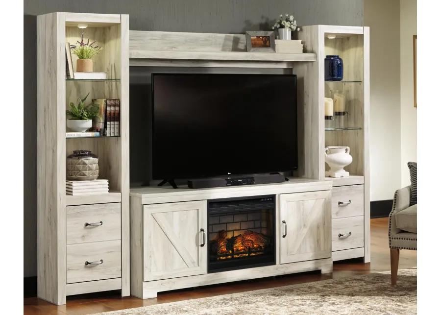 BELLABY 4-PIECE ENTERTAINMENT CENTER WITH ELECTRIC FIREPLACE WHITEWASH SIGNATURE DESIGN