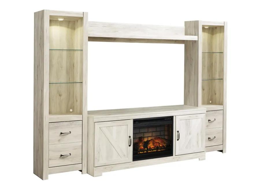 BELLABY 4-PIECE ENTERTAINMENT CENTER WITH ELECTRIC FIREPLACE WHITEWASH SIGNATURE DESIGN