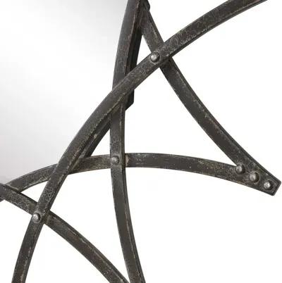 Uttermost Solaris Aged Crackled Charcoal Iron Star Mirror