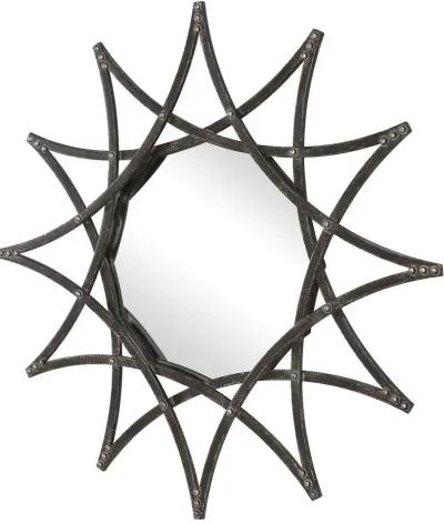 Uttermost Solaris Aged Crackled Charcoal Iron Star Mirror