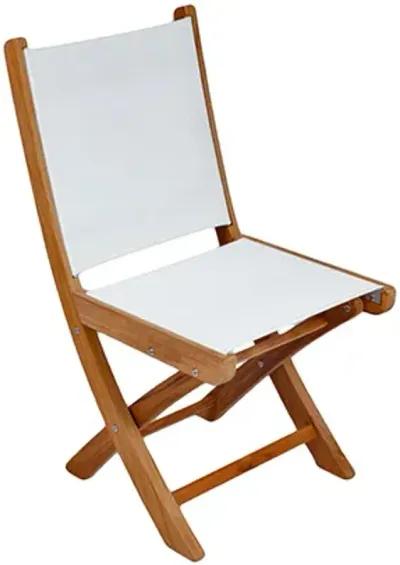 Royal Teak Sailmate Outdoor White Sling Folding Side Chair