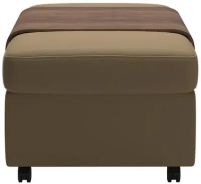 Stressless Aurora Double Ottoman with Table in Paloma Sand & Walnut Finish