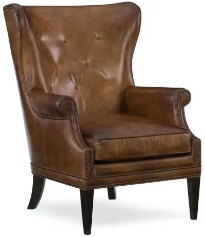 Hooker Furniture Maya Wing Checkmate Pawn Club Leather Chair