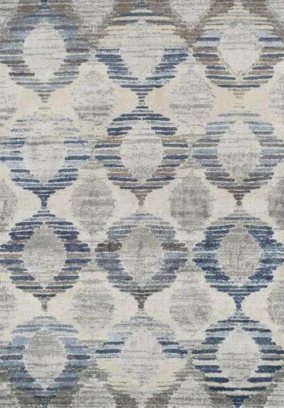 Dalyn Geometric Interlace Antigua Linen 5'X8' Area Rug in Cool Gray & Blue