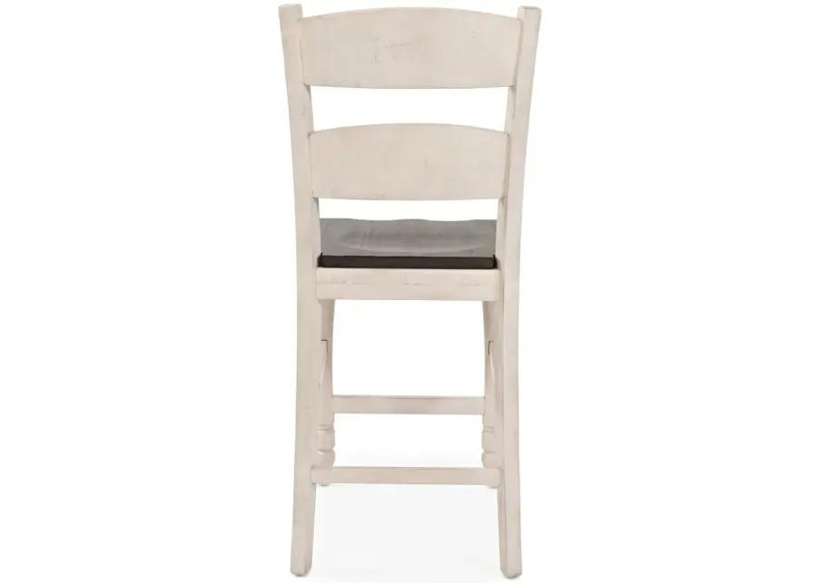 MADISON COUNTY LADDERBACK STOOL VINTAGE WHITE