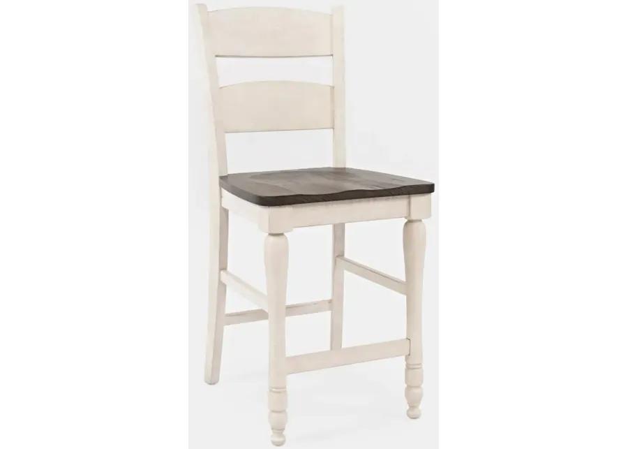 MADISON COUNTY LADDERBACK STOOL VINTAGE WHITE