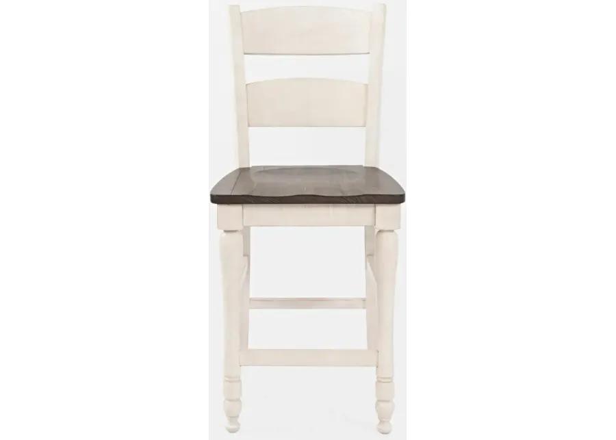 MADISON COUNTY LADDERBACK STOOL VINTAGE WHITE