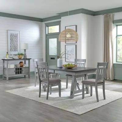 Newport 5-Piece Grey/Smokey Grey Casual Dining Table Set