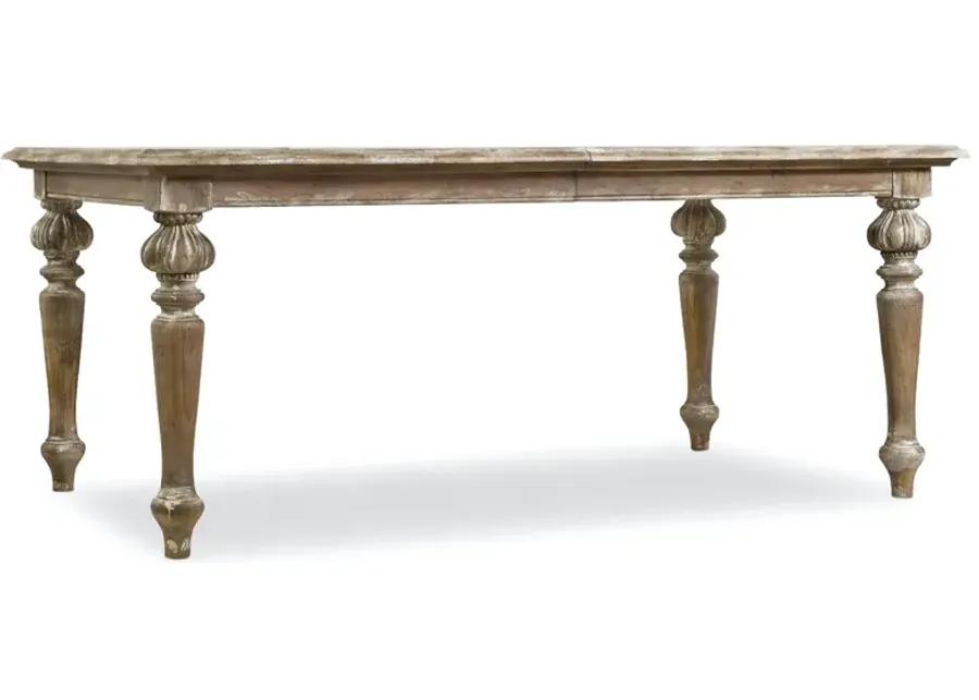 CHATELET RECTANGLE LEG DINING TABLE WITH TWO 18 INCH LEAVES