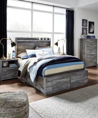 Ashley Baystorm Gray Full Panel Bed with 4 Storage Drawers