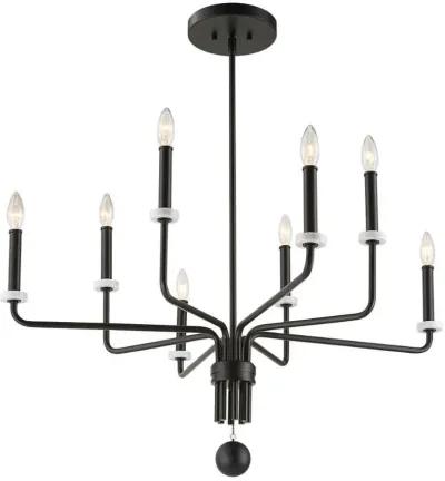 EBONY ELEGANCE 8-LIGHT MATTE BLACK CHANDELIER