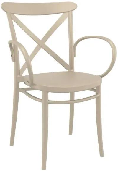 Compamia Cross XL Resin Outdoor Arm Patio Chair Taupe