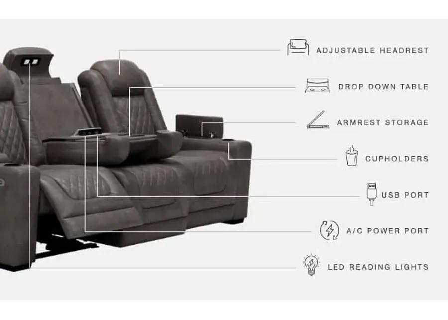 HYLLMONT POWER RECLINING SOFA GRAY SIGNATURE DESIGN