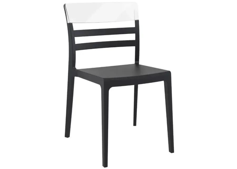 MOON DINING CHAIR BLACK TRANSPARENT CLEAR