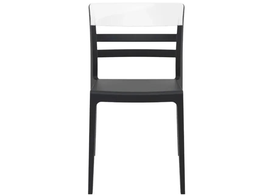 MOON DINING CHAIR BLACK TRANSPARENT CLEAR