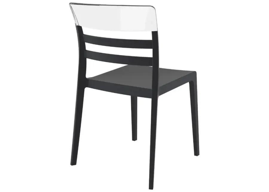 MOON DINING CHAIR BLACK TRANSPARENT CLEAR