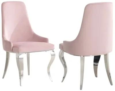 Coaster Antoine Velvet Upholstered Dining Side Chair Pink