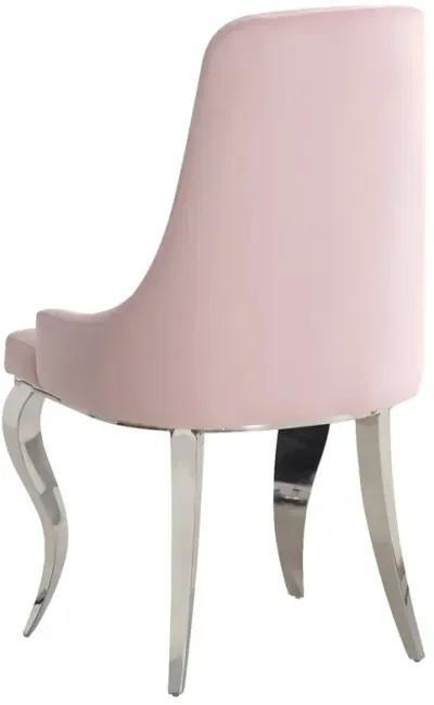 Coaster Antoine Velvet Upholstered Dining Side Chair Pink