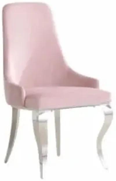 Coaster Antoine Velvet Upholstered Dining Side Chair Pink