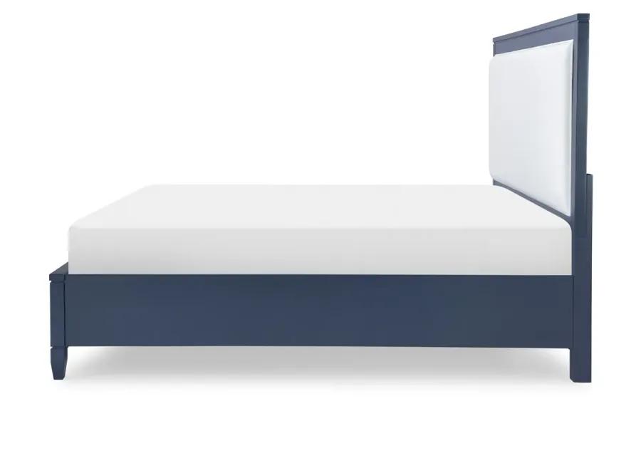 COMPLETE UPHOLSTERED BED WITH STORAGE KING BLUE FINISH - SUMMERLAND INKWELL