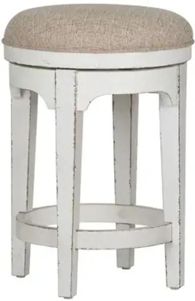 Liberty Furniture Magnolia Manor Antique White Console Swivel Stool