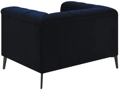 Coaster Chalet Upholstered Tuxedo Arm Tufted Chair Blue