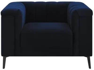 Coaster Chalet Upholstered Tuxedo Arm Tufted Chair Blue