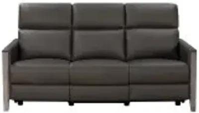 Barcalounger Hartman Dark Gray Leather Power Reclining Sofa