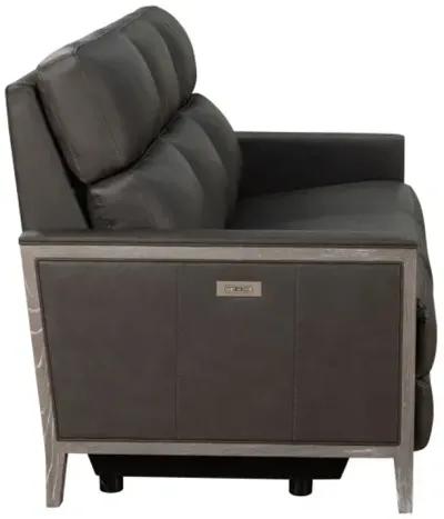 Barcalounger Hartman Dark Gray Leather Power Reclining Sofa