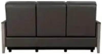 Barcalounger Hartman Dark Gray Leather Power Reclining Sofa