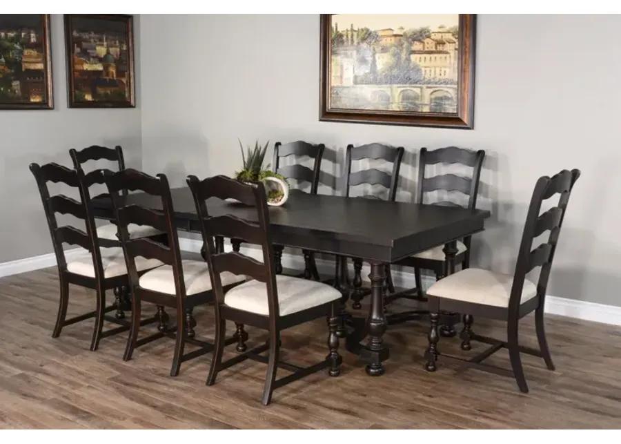 SCOTTSDALE BLACK WALNUT EXTENSION DINING TABLE WITH 2 LEAVES