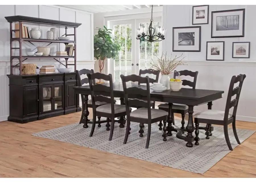 SCOTTSDALE BLACK WALNUT EXTENSION DINING TABLE WITH 2 LEAVES