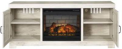 Ashley 63 Inch Bellaby TV Stand with Electric Fireplace Whitewash