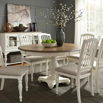 Liberty Furniture Cumberland Creek 7-Piece Buttermilk/Gray Casual Dining Table Set