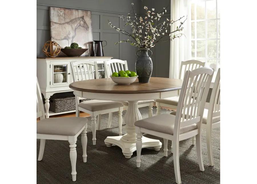 7 PIECE PEDESTAL TABLE SET - CUMBERLAND CREEK